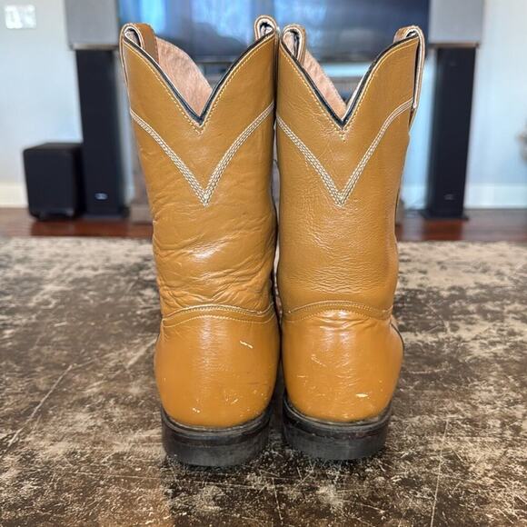 Mens Billy Boots Caramel Colored Leather Western Boots Size 7 main image 4